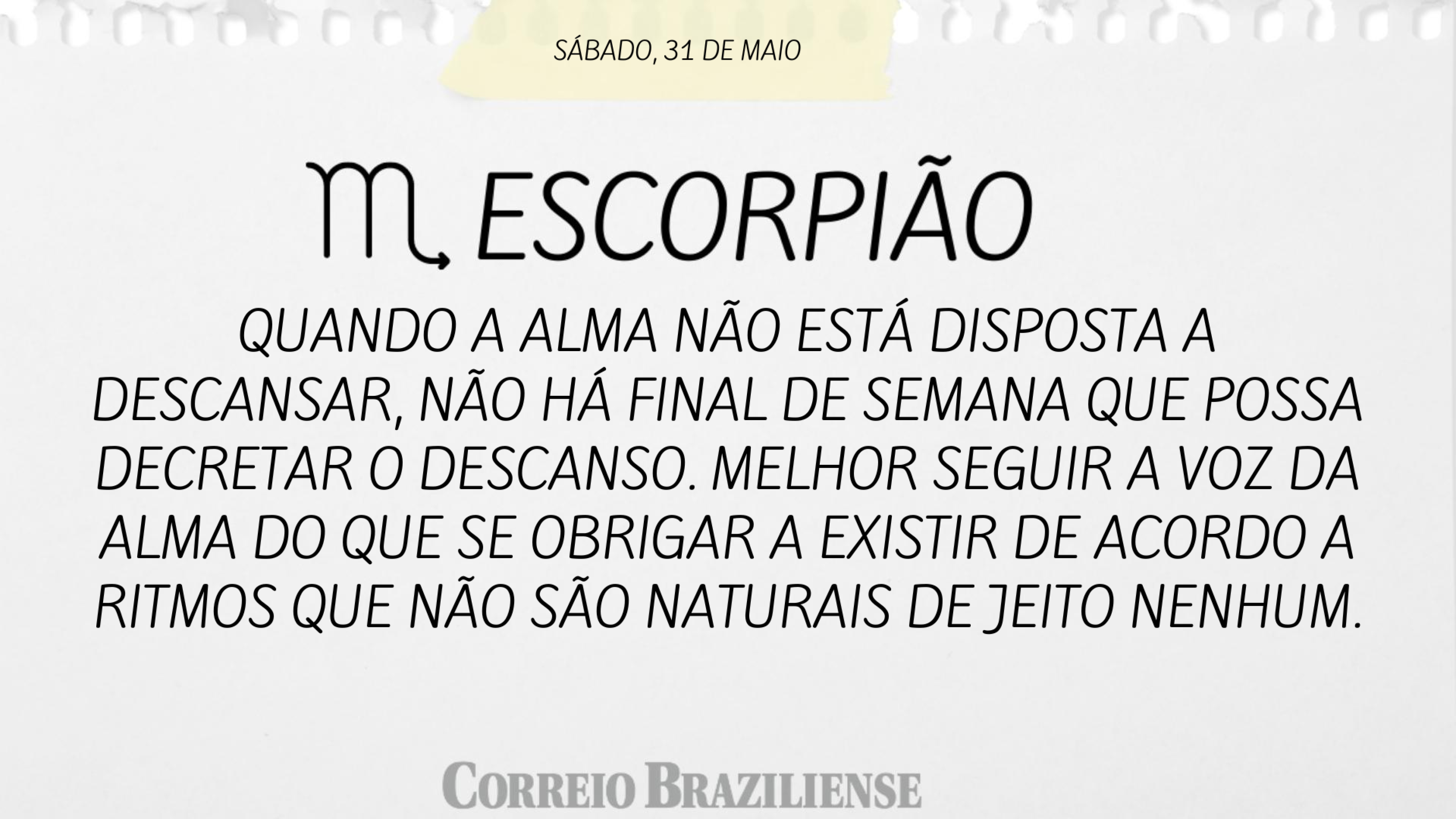 Horóscopo deste sábado
