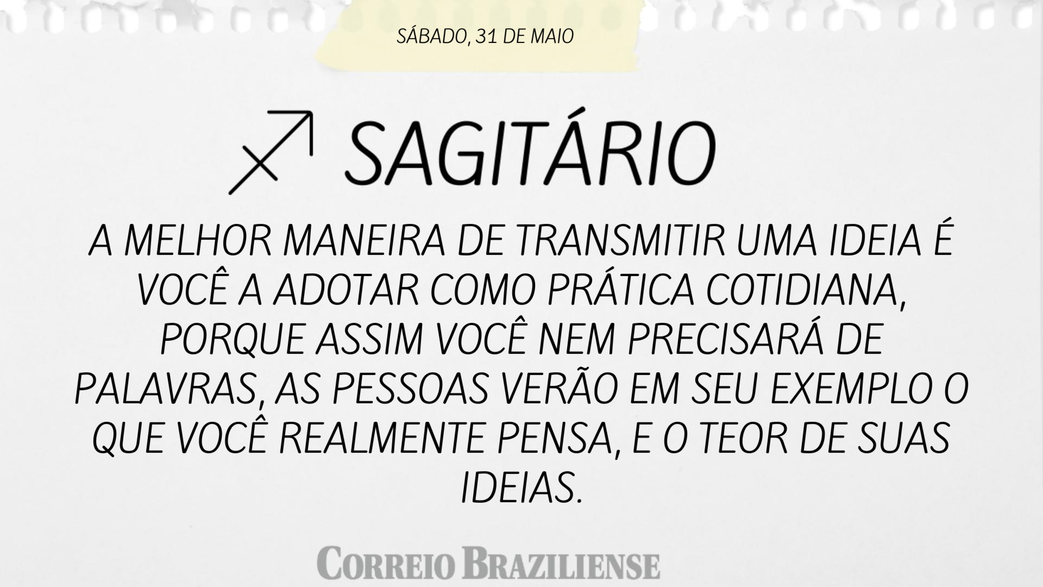 Horóscopo deste sábado