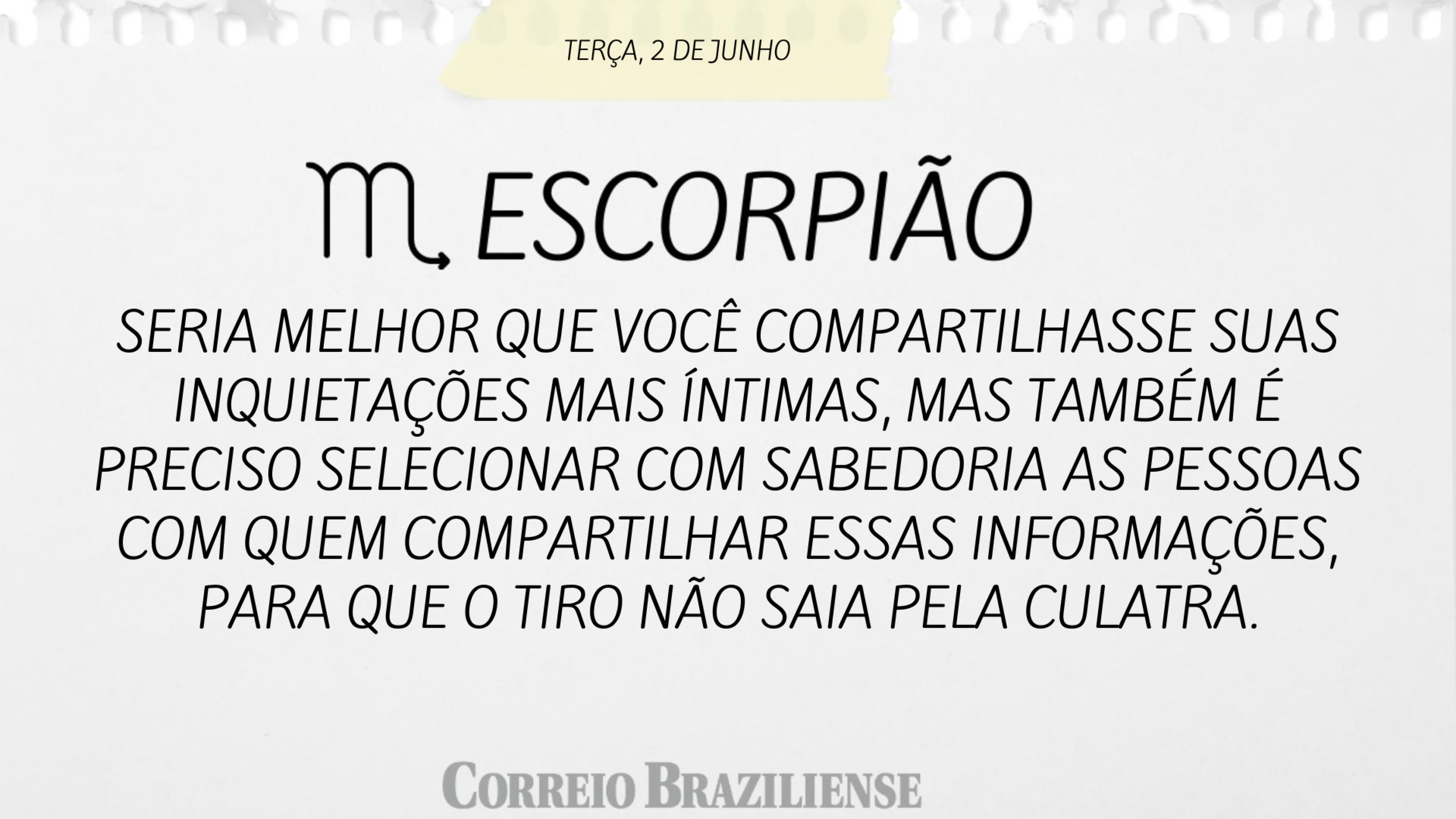 Hor&oacute;scopo desta ter&ccedil;a 