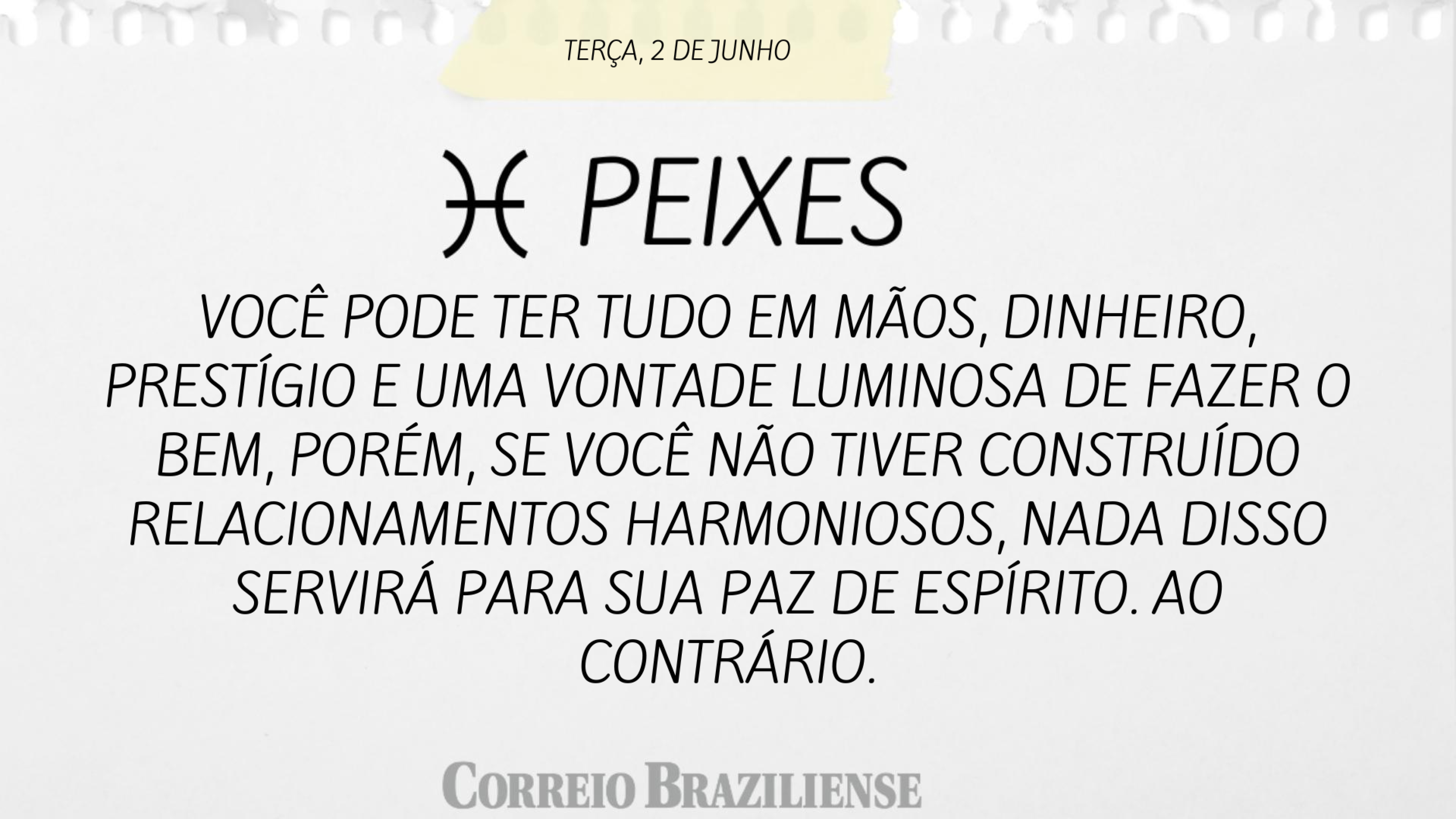 Hor&oacute;scopo desta ter&ccedil;a 