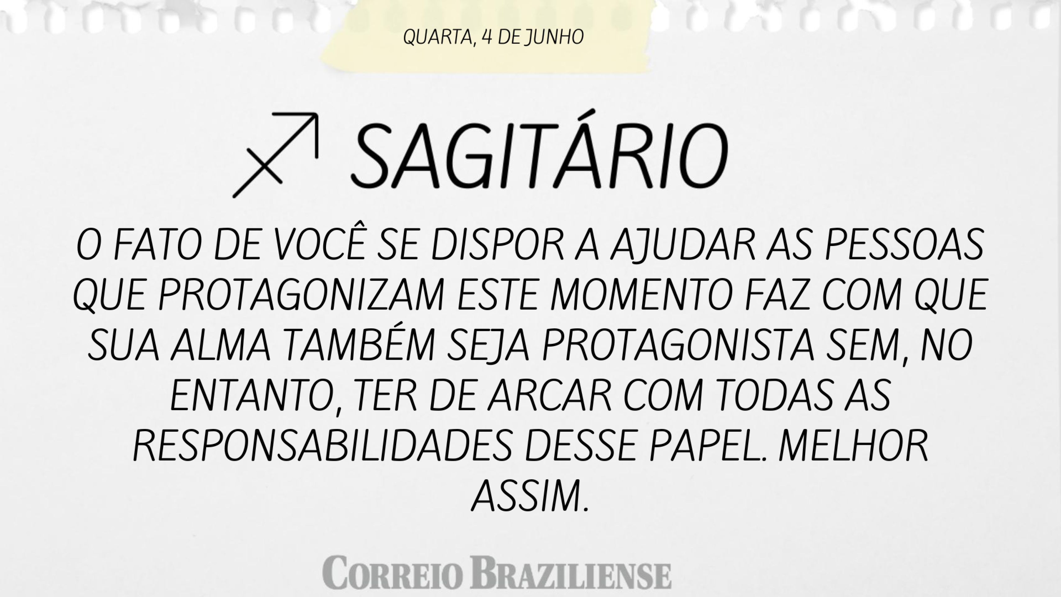 Horóscopo desta quarta-feira