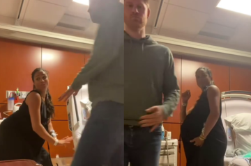 Meghan Markle exibe momento raro do parto da filha com Harry -  (crédito: Redes Sociais)