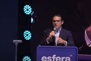 Hugo Motta, presidente da Câmara, durante fórum organizado pelo grupo Esfera -  (crédito: Reprodução/Youtube Esfera)