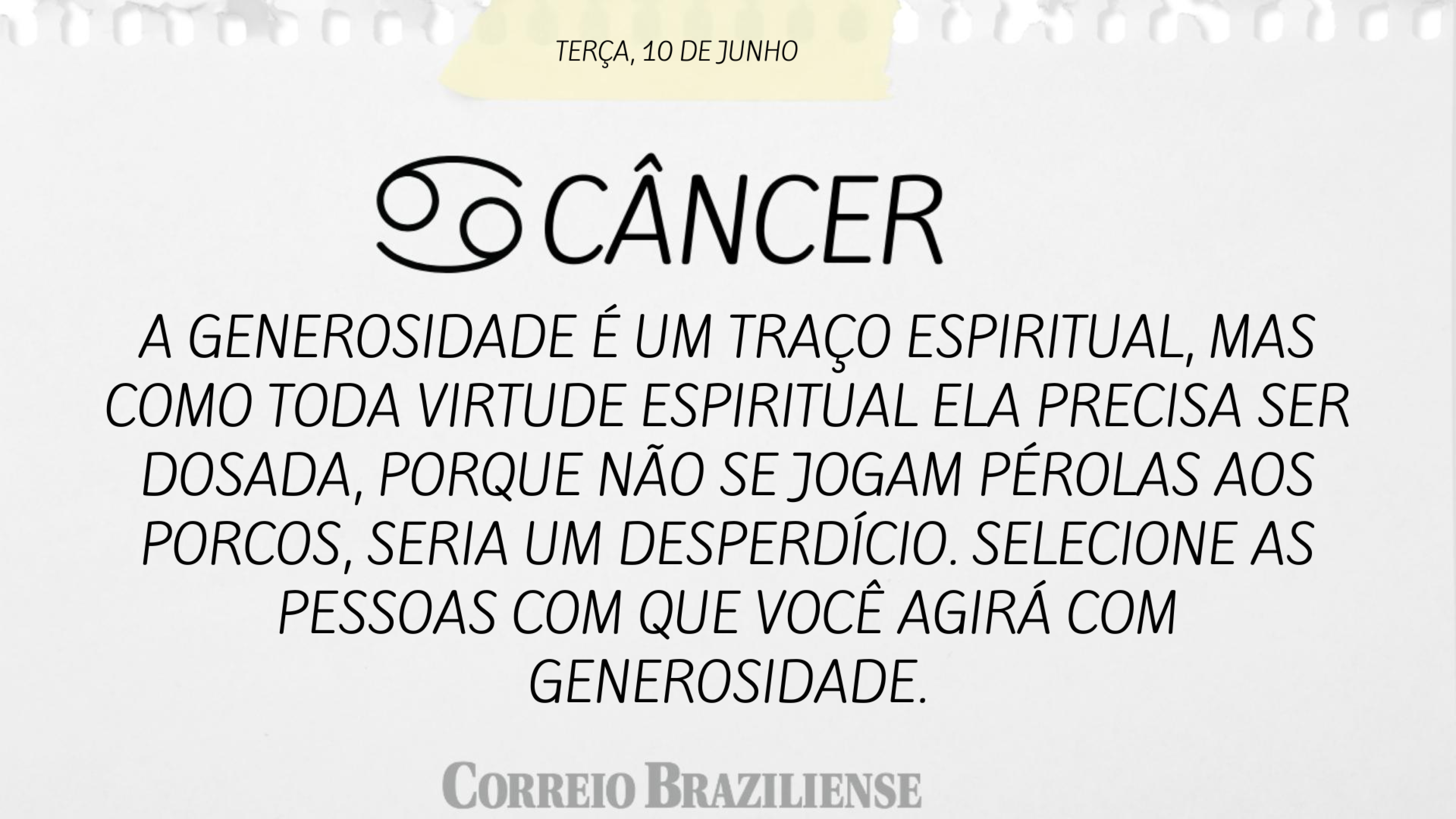 CÂNCER | 10 DE JUNHO
