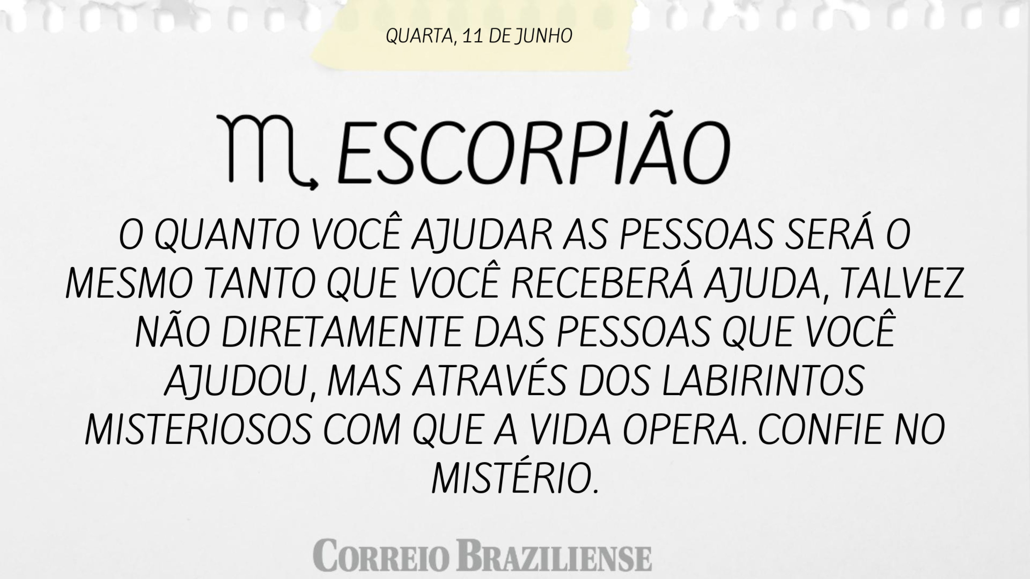 ESCORPIÃO | 11 DE JUNHO 