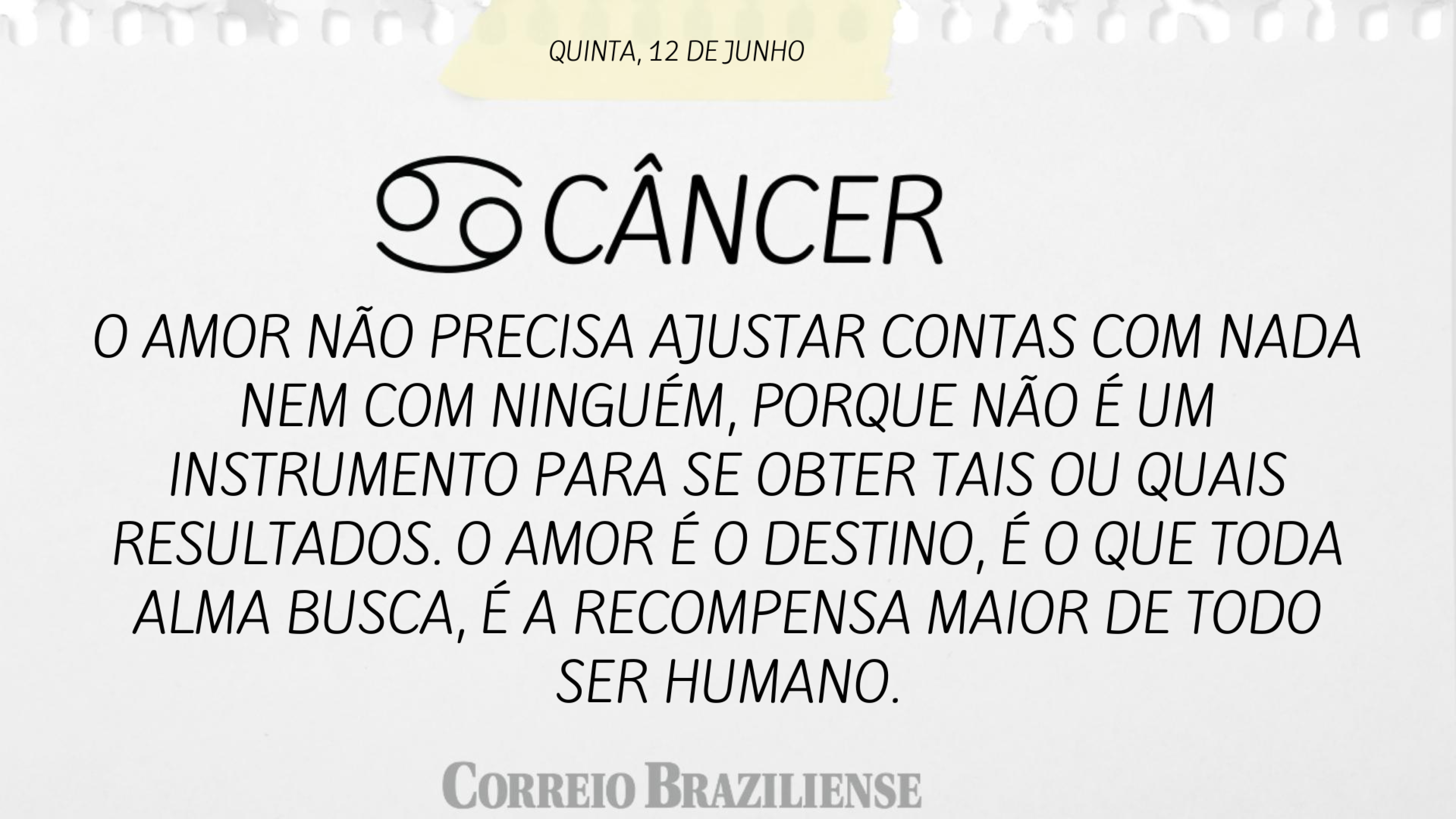 CÂNCER | 12 DE JUNHO