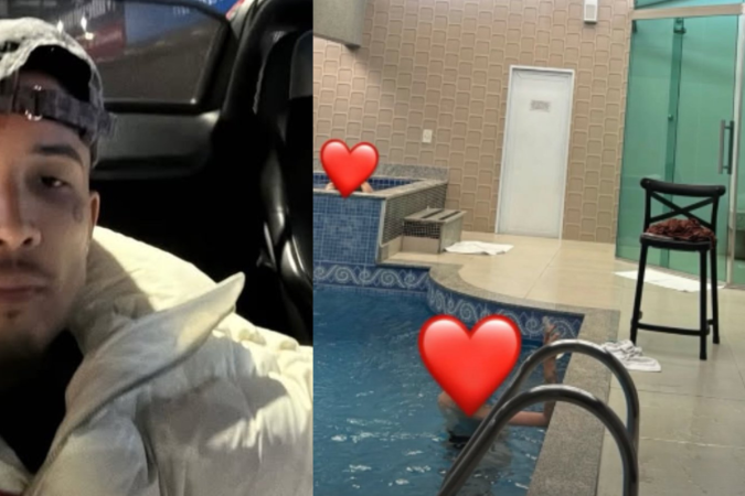 Gato Preto ostenta com loira tatuada e termina noite em motel com duas -  (crédito: Redes Sociais)