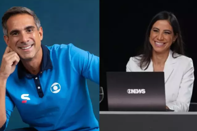 Jornalistas Julia Duailibi e Gustavo Villani, da Globo, estão namorando
 -  (crédito: Globo)