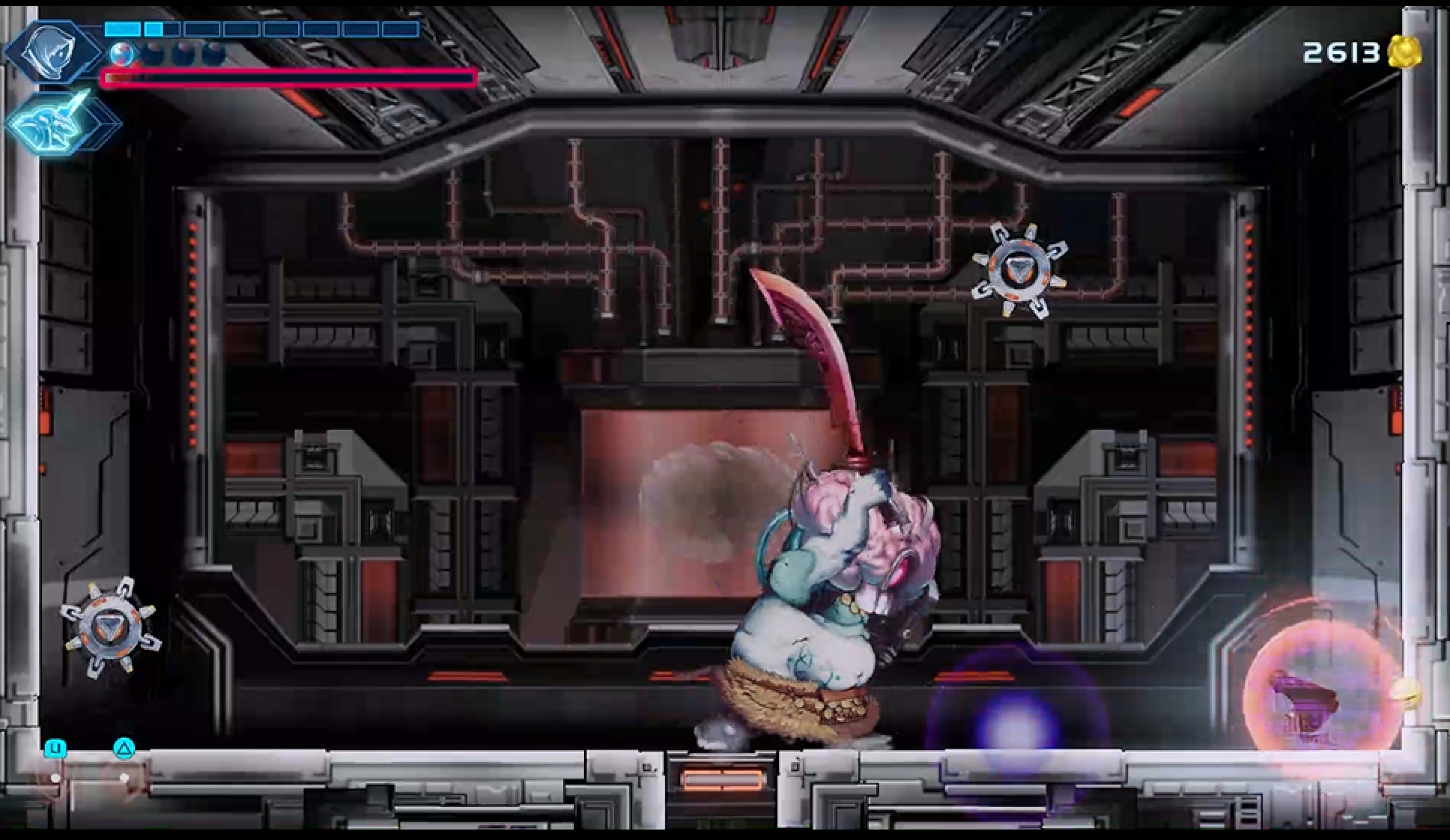 Os inimigos são desafiadores, mesmo com o Espadachim 8 cada vez mais forte.