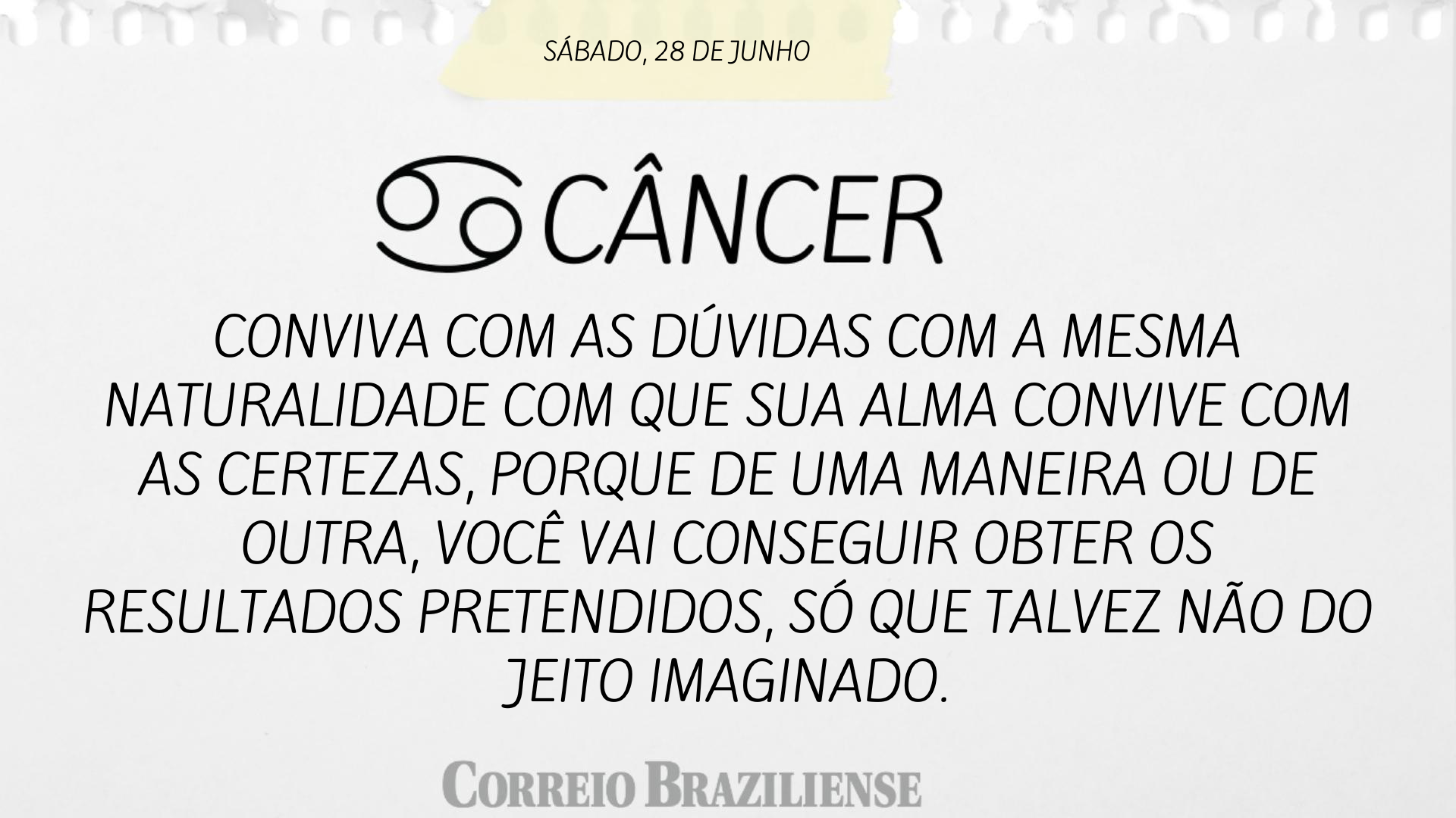 Horóscopo deste sábado