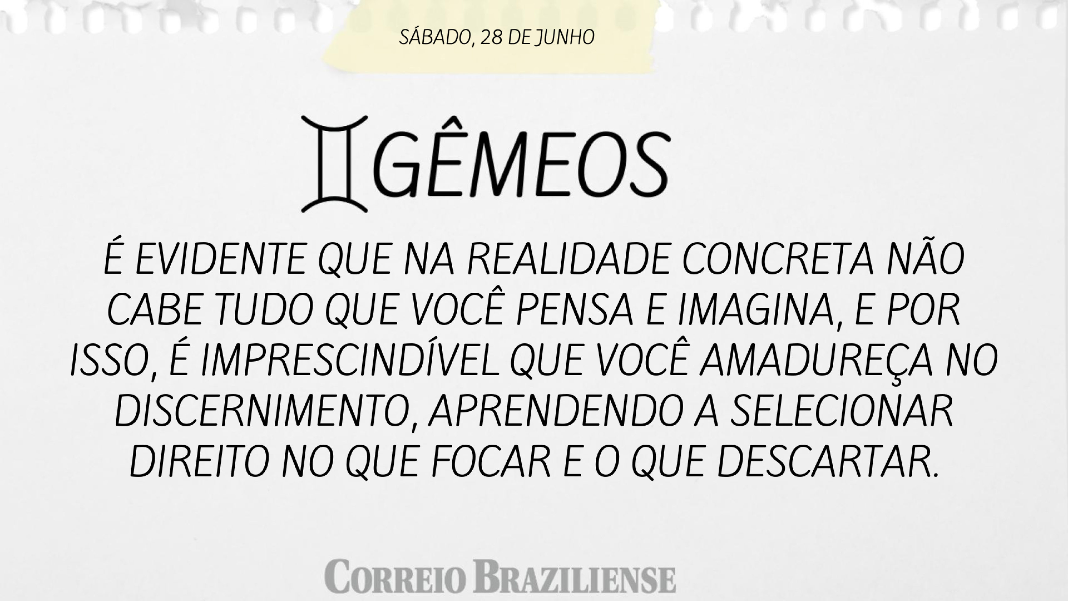 Horóscopo deste sábado