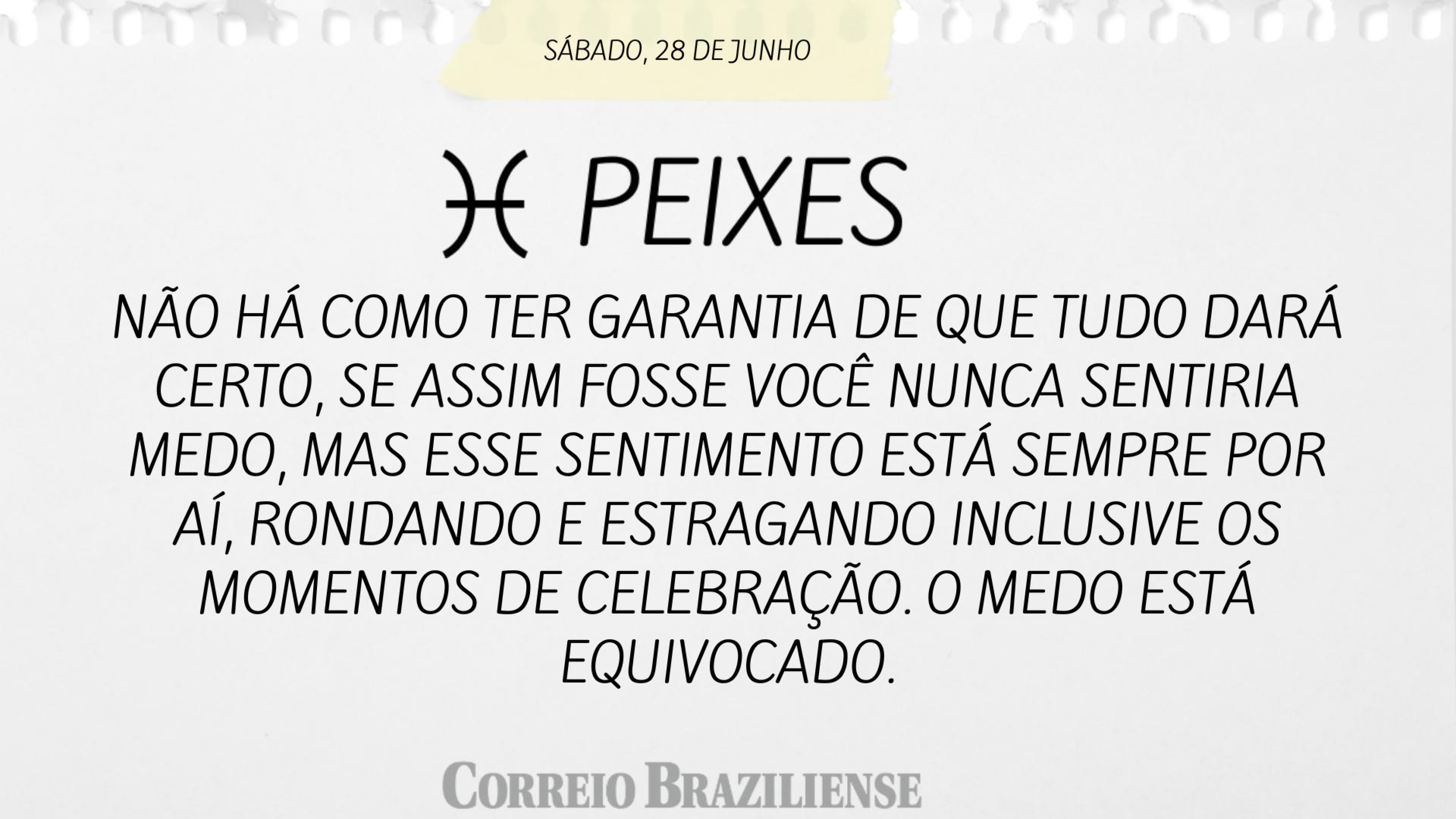 Horóscopo deste sábado