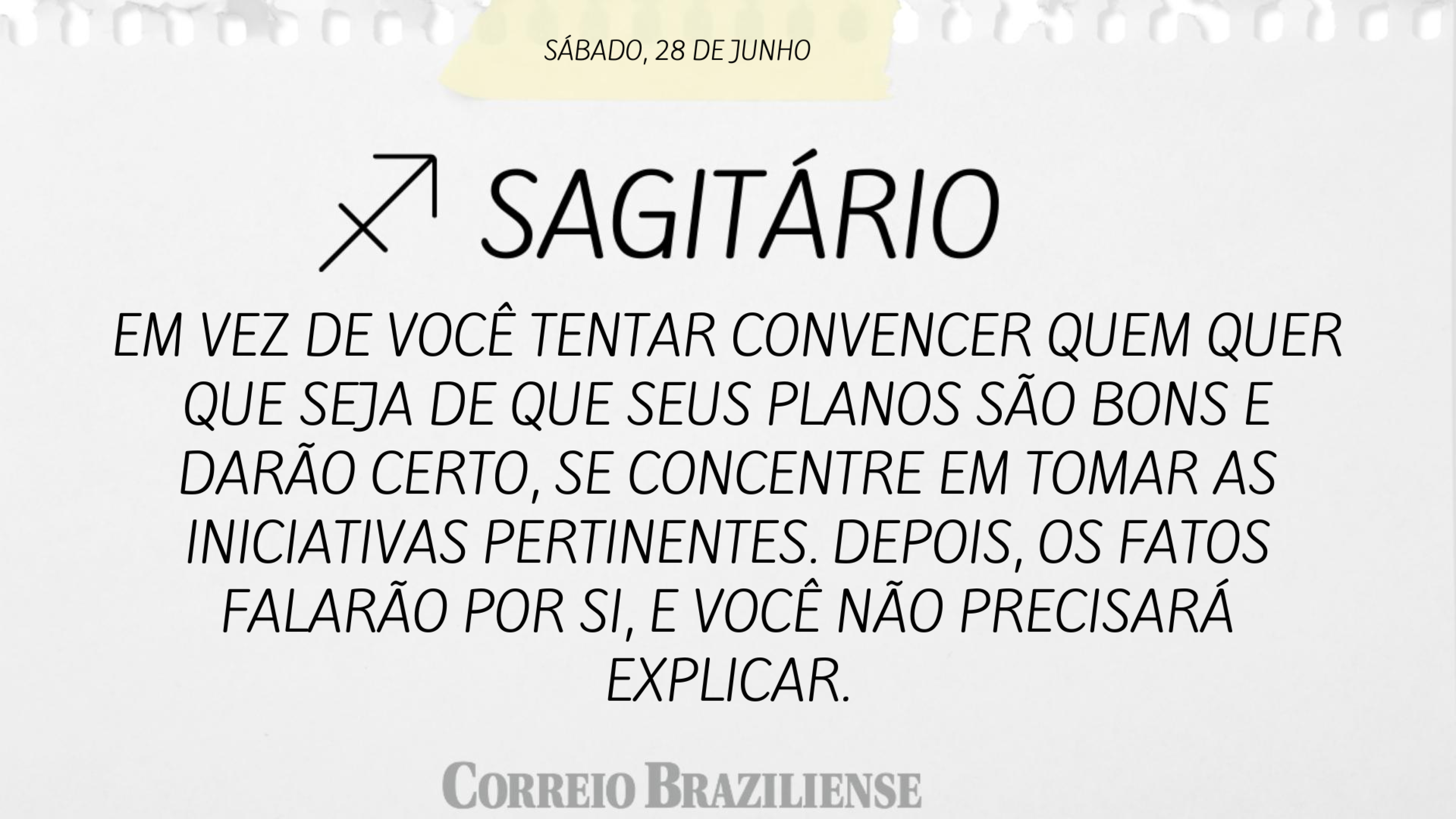 Horóscopo deste sábado