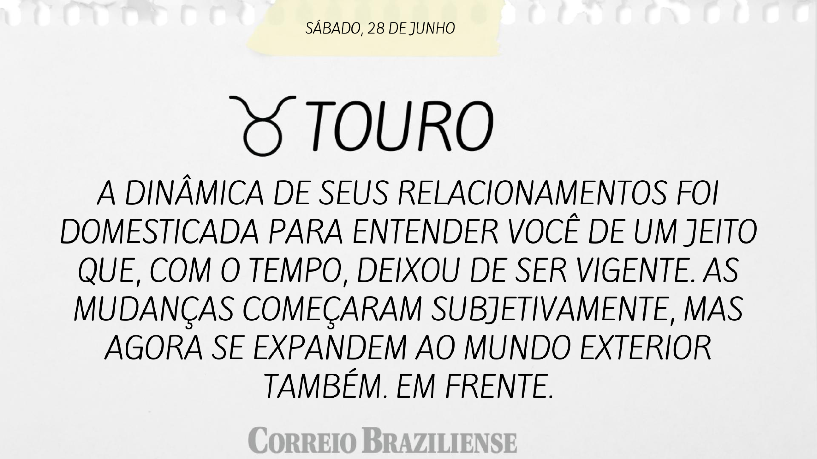 Horóscopo deste sábado