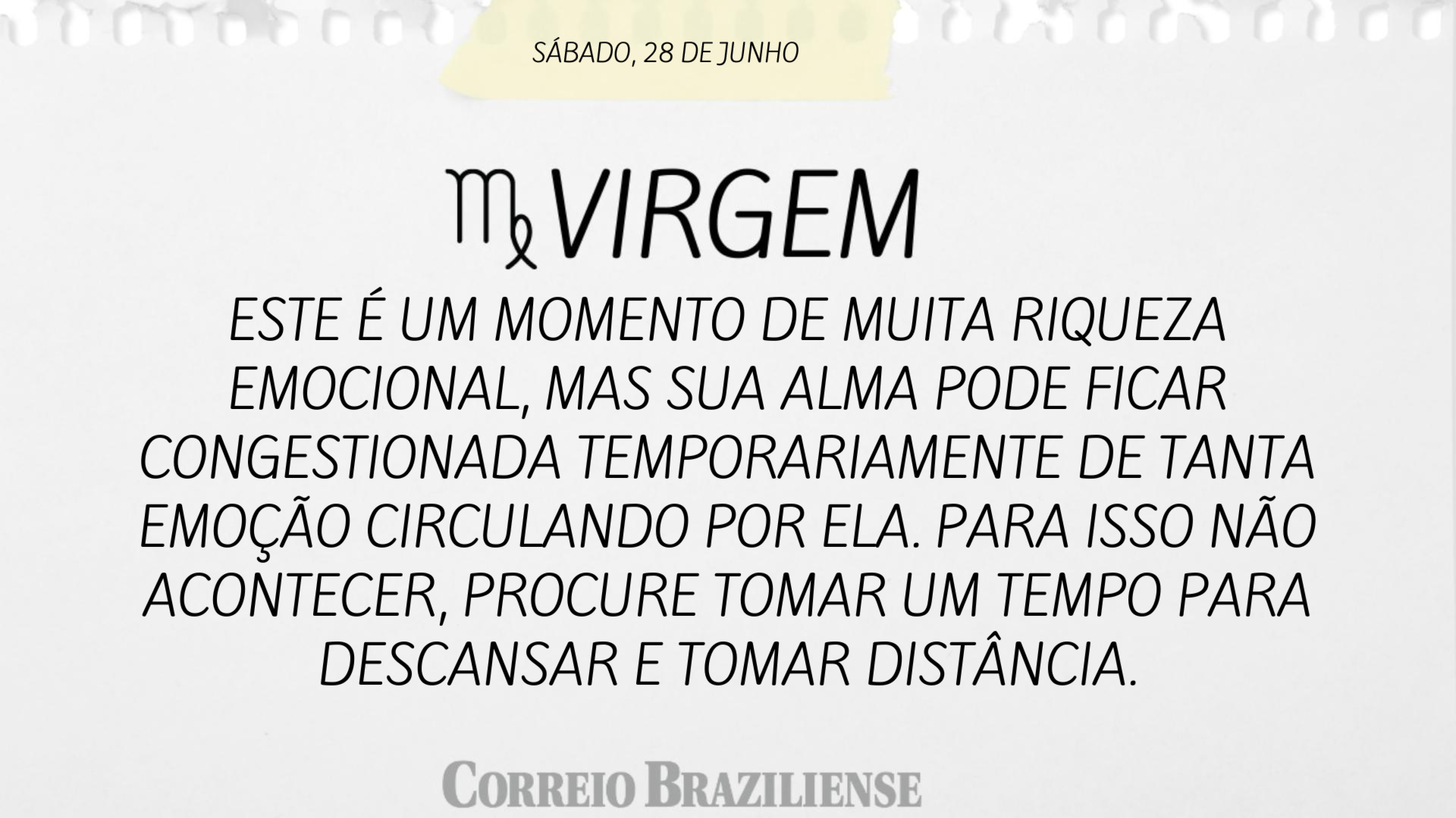 Horóscopo deste sábado