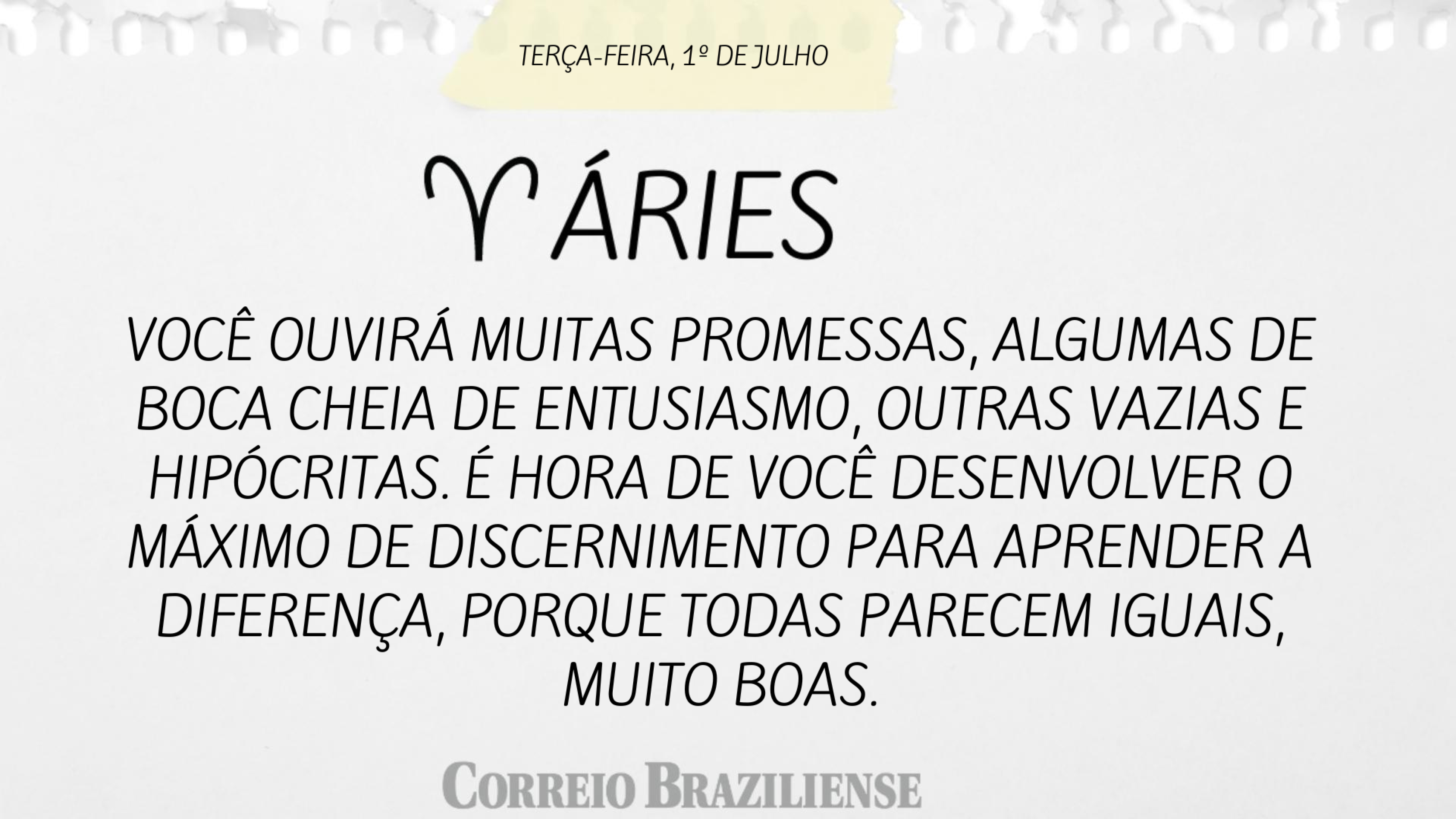 &Aacute;RIES | 1&ordm; DE JULHO