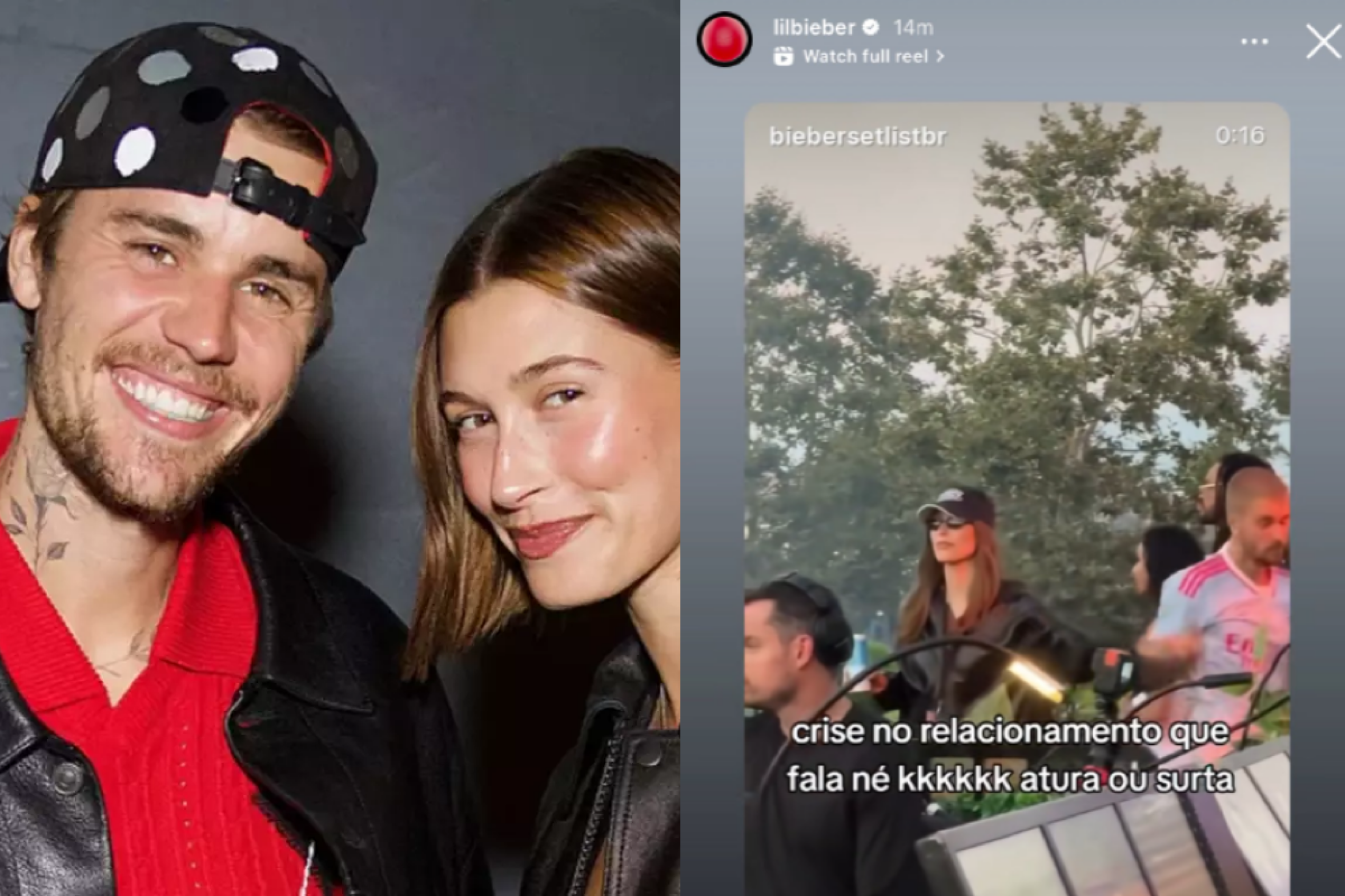 Justin Bieber posta meme em português sobre crise no casamento