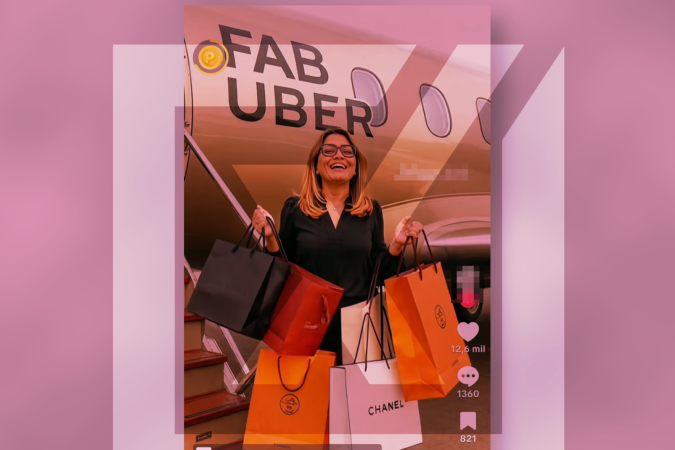 Um vídeo publicado no TikTok apresenta em forma de sátira uma figura criada por inteligência artificial que simula ser Janja da Silva, a primeira-dama do Brasil -  (crédito: Reprodução/Comprova)