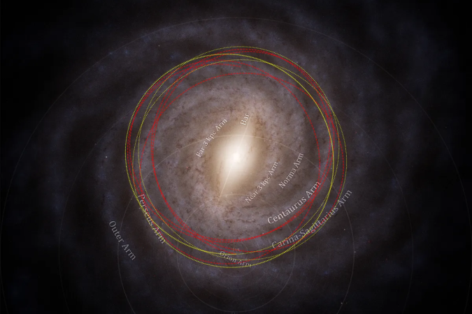 Uma estimativa da órbita do Cometa 3I/ATLA em relação à órbita do Sol - (crédito: M. Hopkins/equipe Otautahi-Oxford) Uma estimativa da órbita do Cometa 3I/ATLA em relação à órbita do Sol - (crédito: M. Hopkins/equipe Otautahi-Oxford)