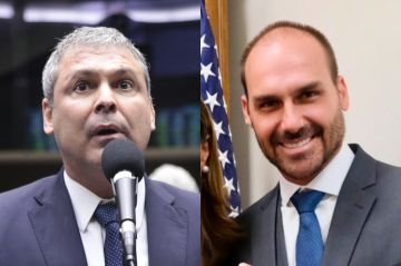 Em abril Lindbergh Farias foi à Procuradoria-Geral da República (PGR) pedir a retenção do passaporte de Eduardo Bolsonaro e acusou o então parlamentar de crime de traição à pátria -  (crédito: Bruno Spada/Câmara e Divulgação)