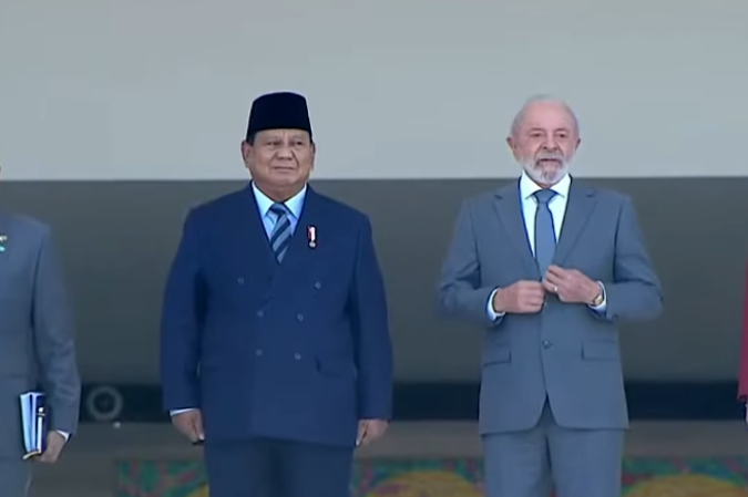 O encontro ocorre após participação do presidente da Indonésia na Cúpula do Brics, durante o fim de semana. O país asiático aderiu ao bloco em janeiro deste ano -  (crédito: Reprodução/CanalGov)