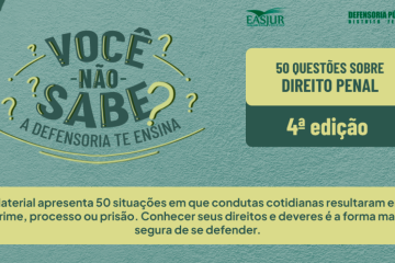 O material traz 50 respostas sobre situações no Direito Penal.
 -  (crédito: Divulgação: (DPDF))