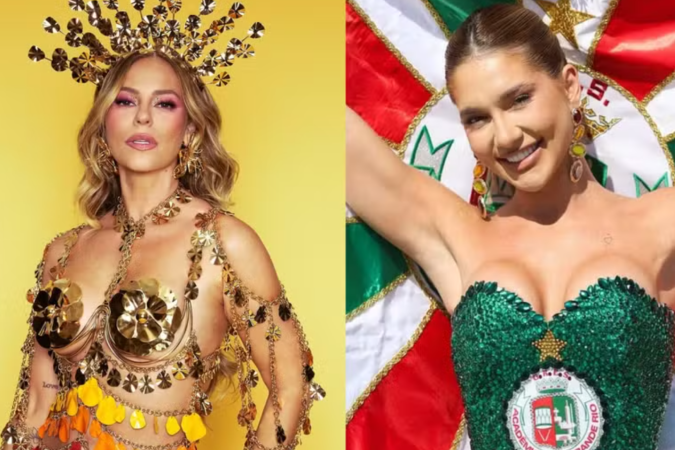 Paolla Oliveira não orienta Virginia antes de passar coroa na Grande Rio