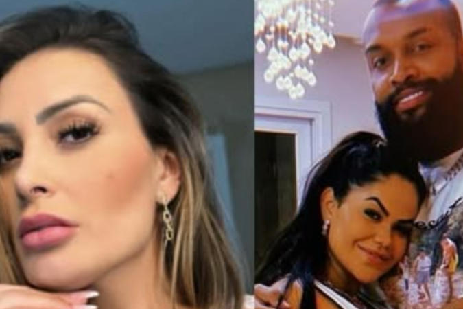 Andressa Urach dá beijo triplo em Nego Di e esposa -  (crédito: Redes Sociais)