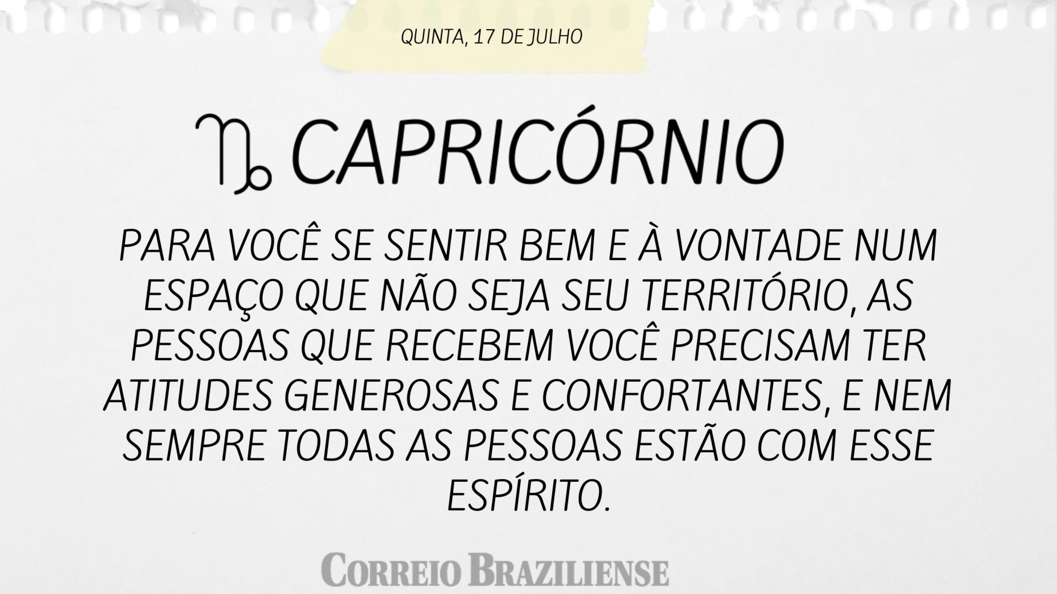 Horóscopo | 17 de julho