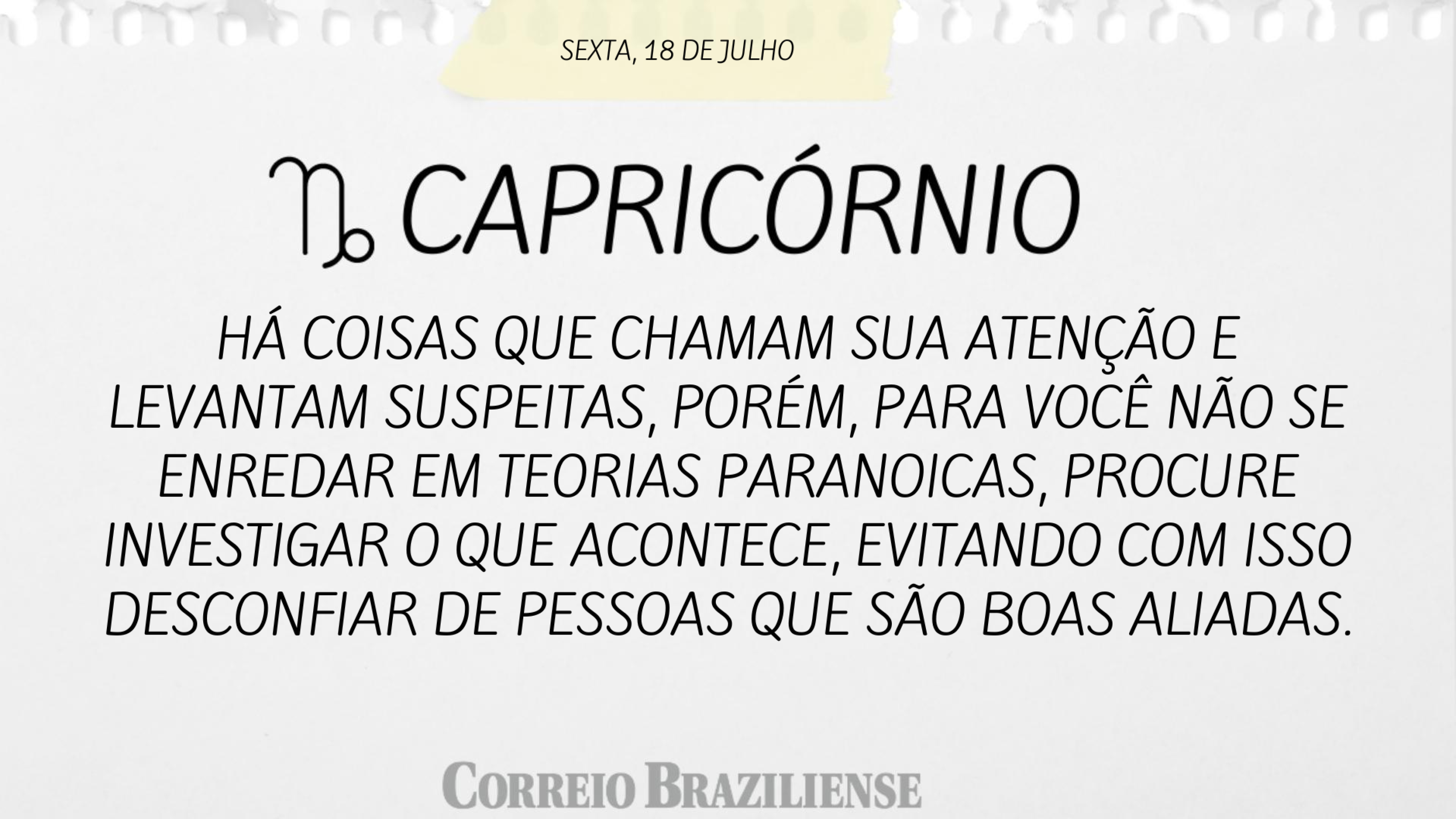 Horóscopo | 18 de julho