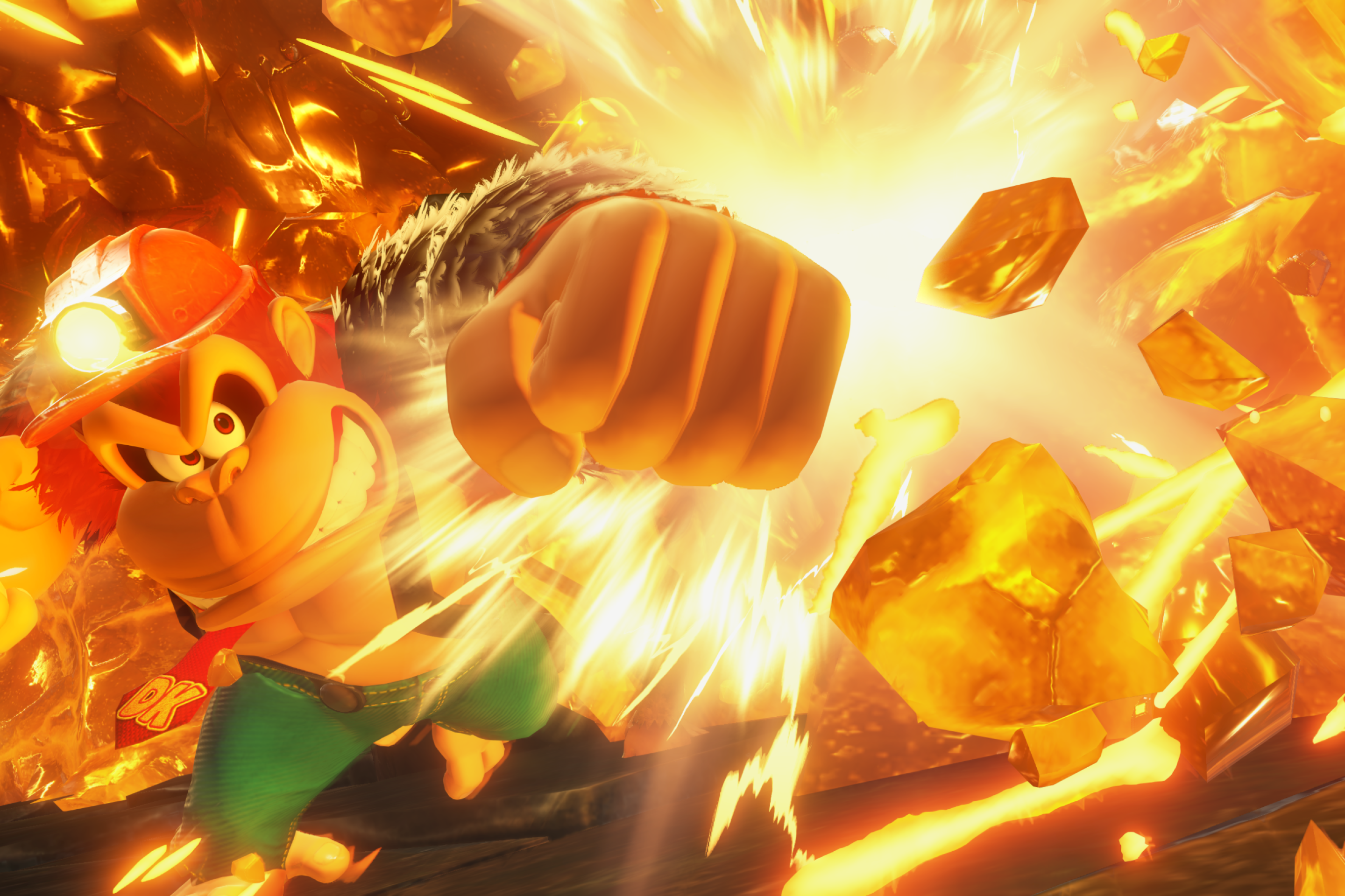 Nessa versão DK é um minerador que busca as bananas critalizadas para se alimentar. 