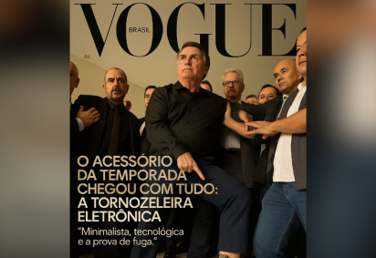 Montagem de Bolsonaro com tornozeleira foi feita com inteligência artificial -  (crédito: Reprodução/Redes Sociais)