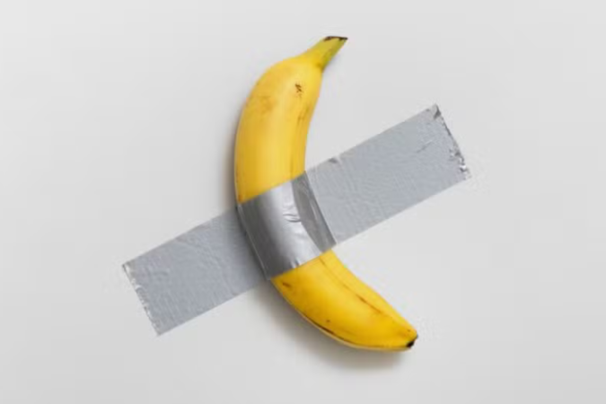 Banana de obra milionária no museu Pompidou -  (crédito: Reprodução/Redes Sociais)