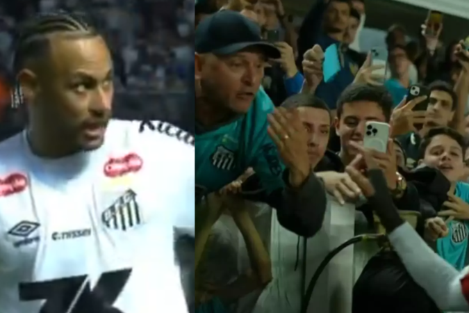 Neymar bate-boca com torcedor em campo e clima esquenta -  (crédito: ReproduÃ§Ã£o / Premiere)