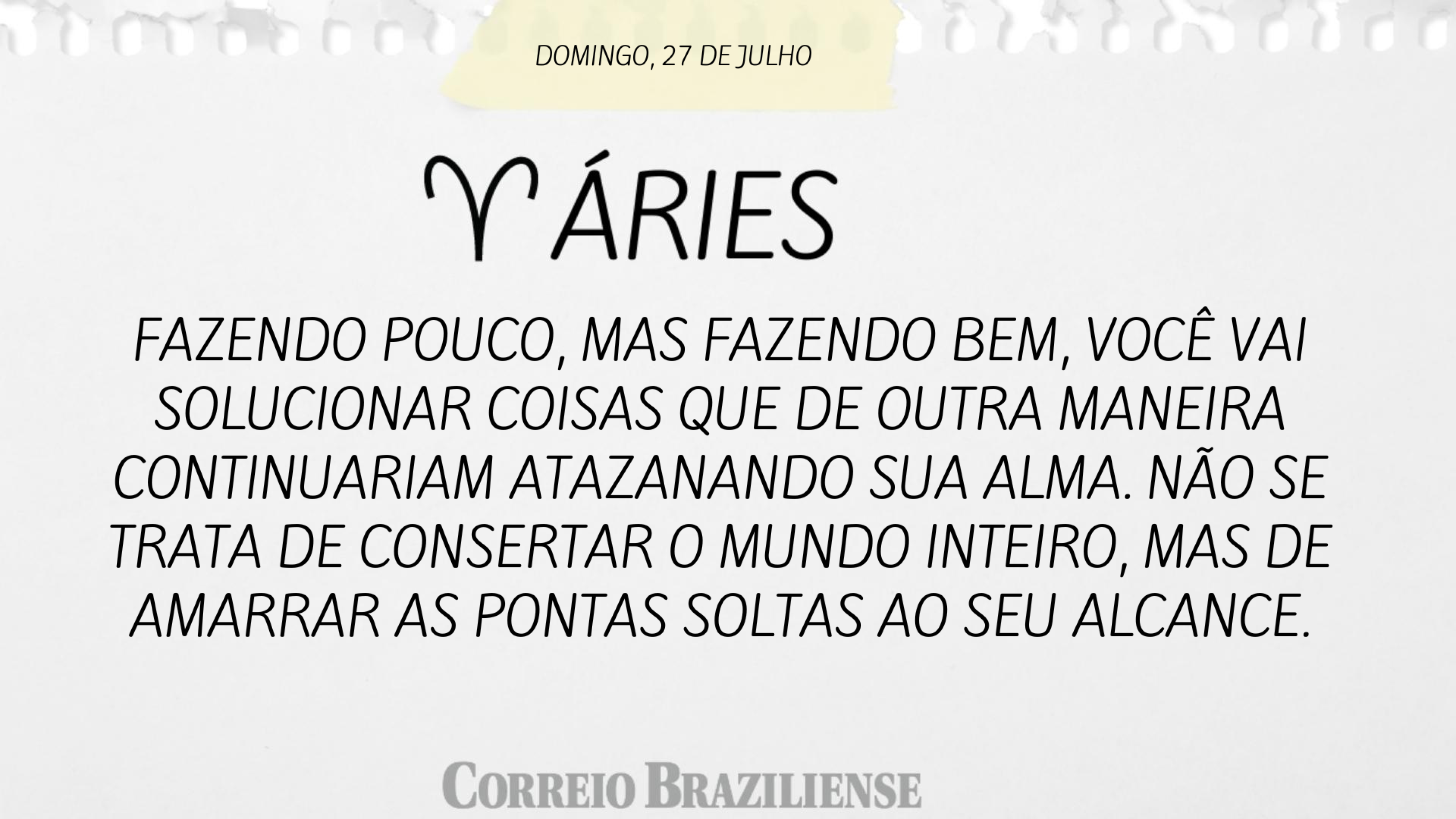&Aacute;RIES | 27 DE JULHO