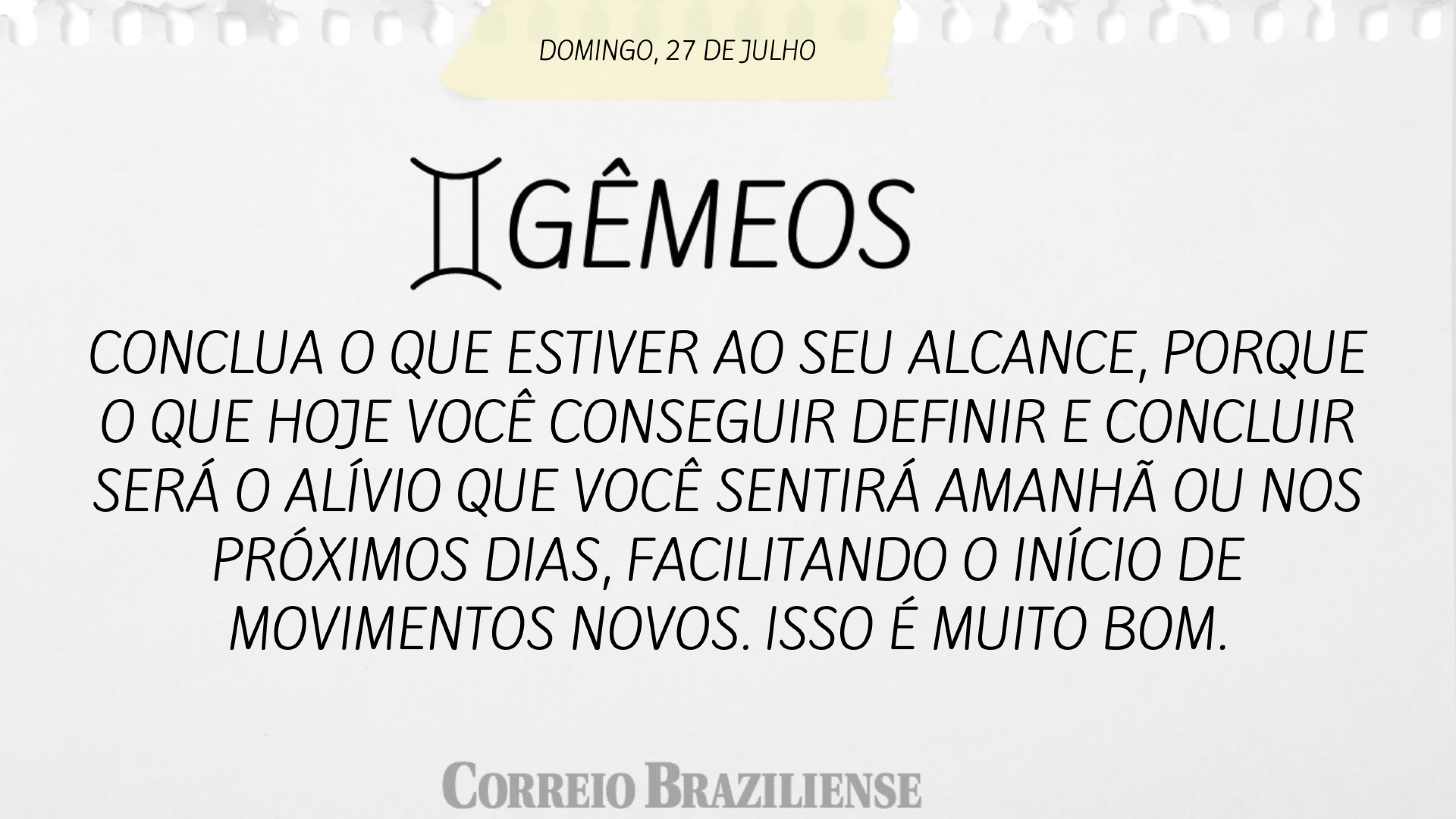 G&Ecirc;MEOS | 27 DE JULHO