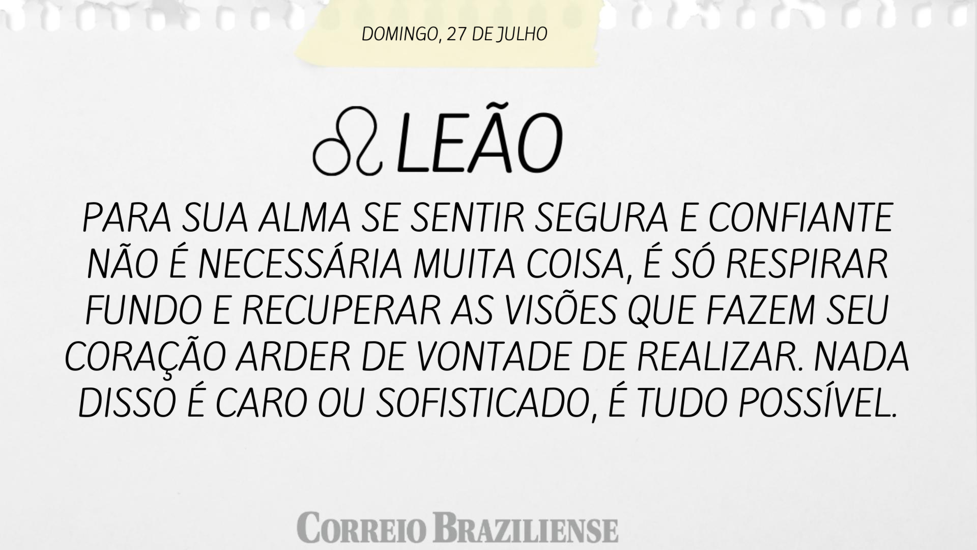 LE&Atilde;O | 27 DE JULHO