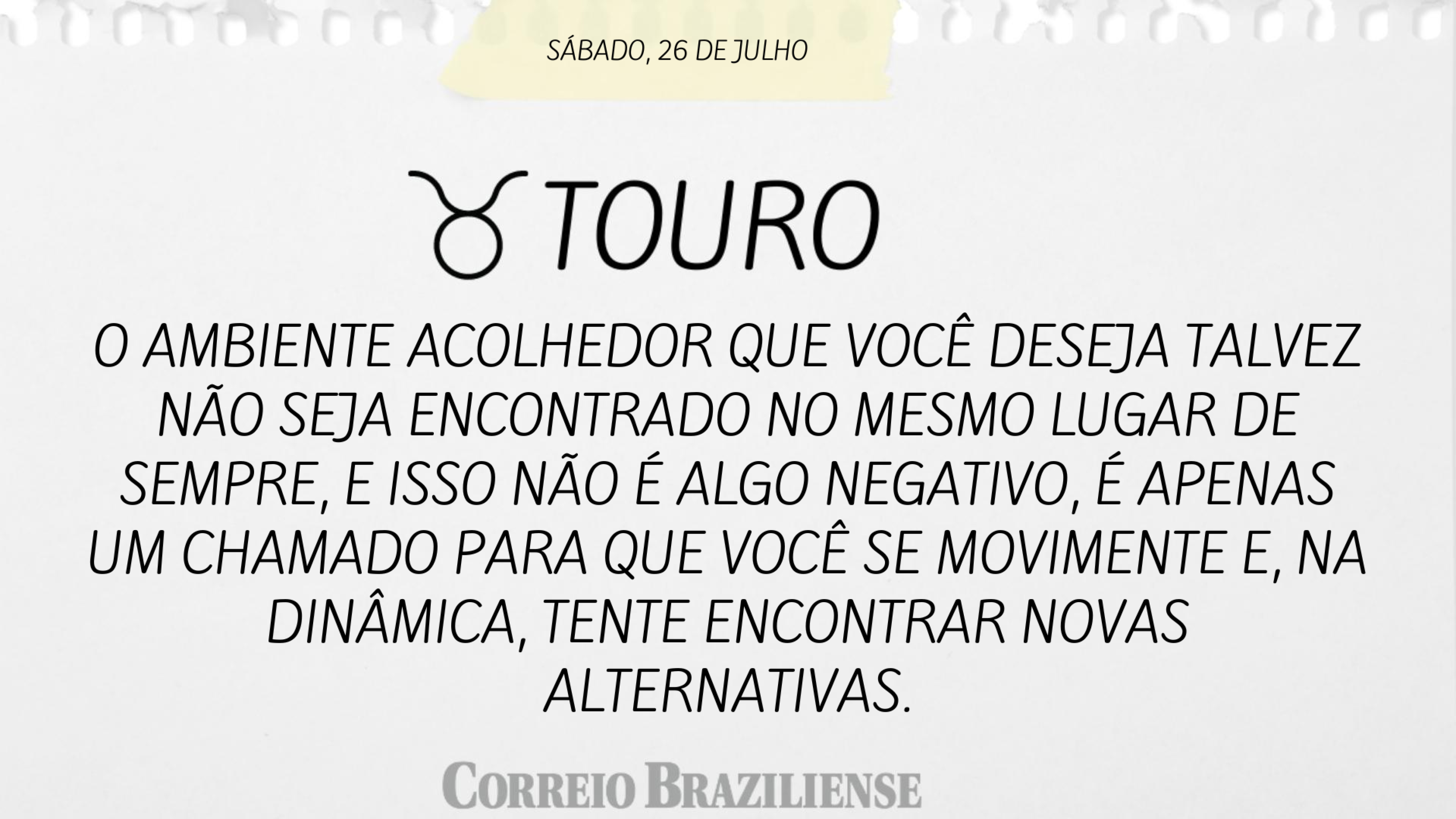 TOURO | 26 DE JULHO