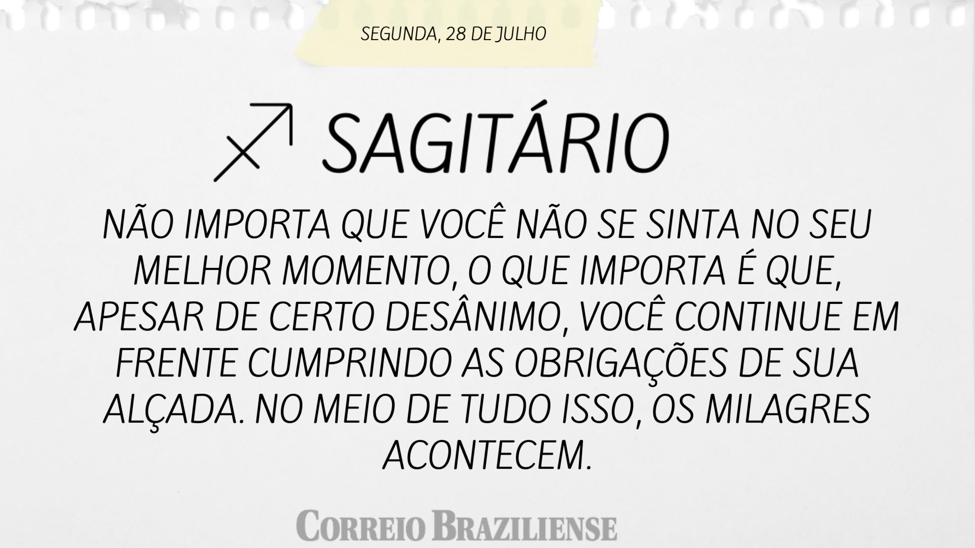 SAGIT&Aacute;RIO | 28 DE JULHO