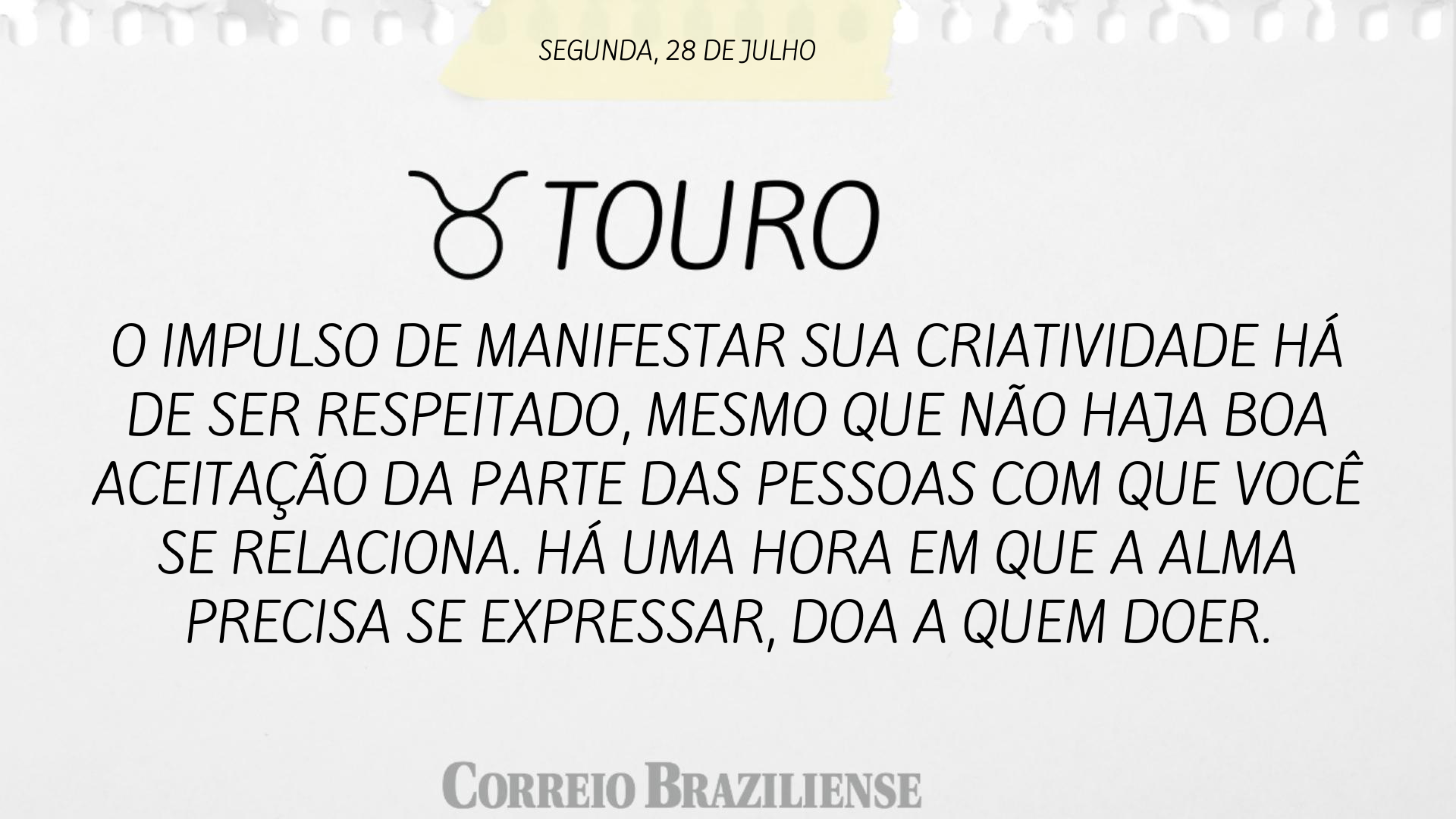TOURO | 28 DE JULHO