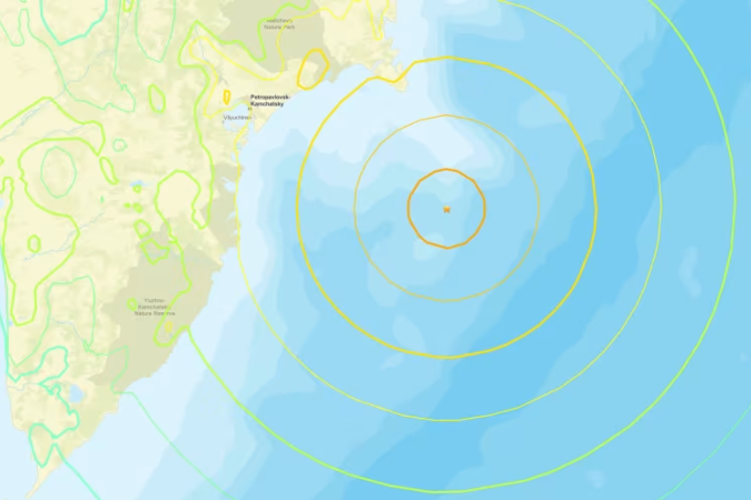 Terremoto gera alerta de tsunami nas costas da Rússia, Japão e EUA - (crédito: Serviço Geológico dos Estados Unidos) Terremoto gera alerta de tsunami nas costas da Rússia, Japão e EUA - (crédito: Serviço Geológico dos Estados Unidos)