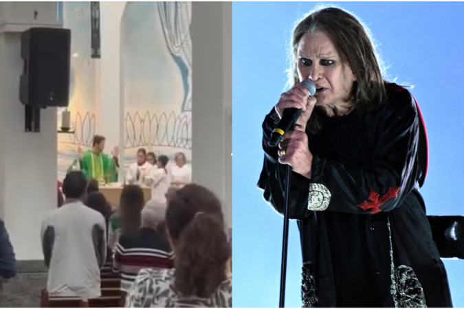 Ozzy Osbourne é citado por padre durante missa em Uberlândia  -  (crédito: Reprodução / Redes Sociais / AFP)