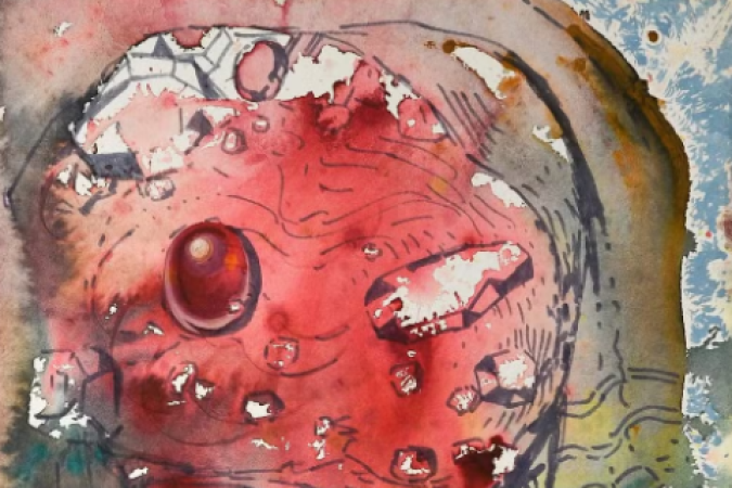 O artista a produziou por meio da utilização de aquarela e caneta hidrográfica. Inicialmente, fazia parte de um projeto do espanhol de produzir 500 obras inspiradas em contos folclóricos do Oriente Médio. No entanto, o artista desistiu da empreitada, lgo depois de chegar à 100ª ilustração -  (crédito: Cheffins Fine Art Auctioneers / Reprodução)