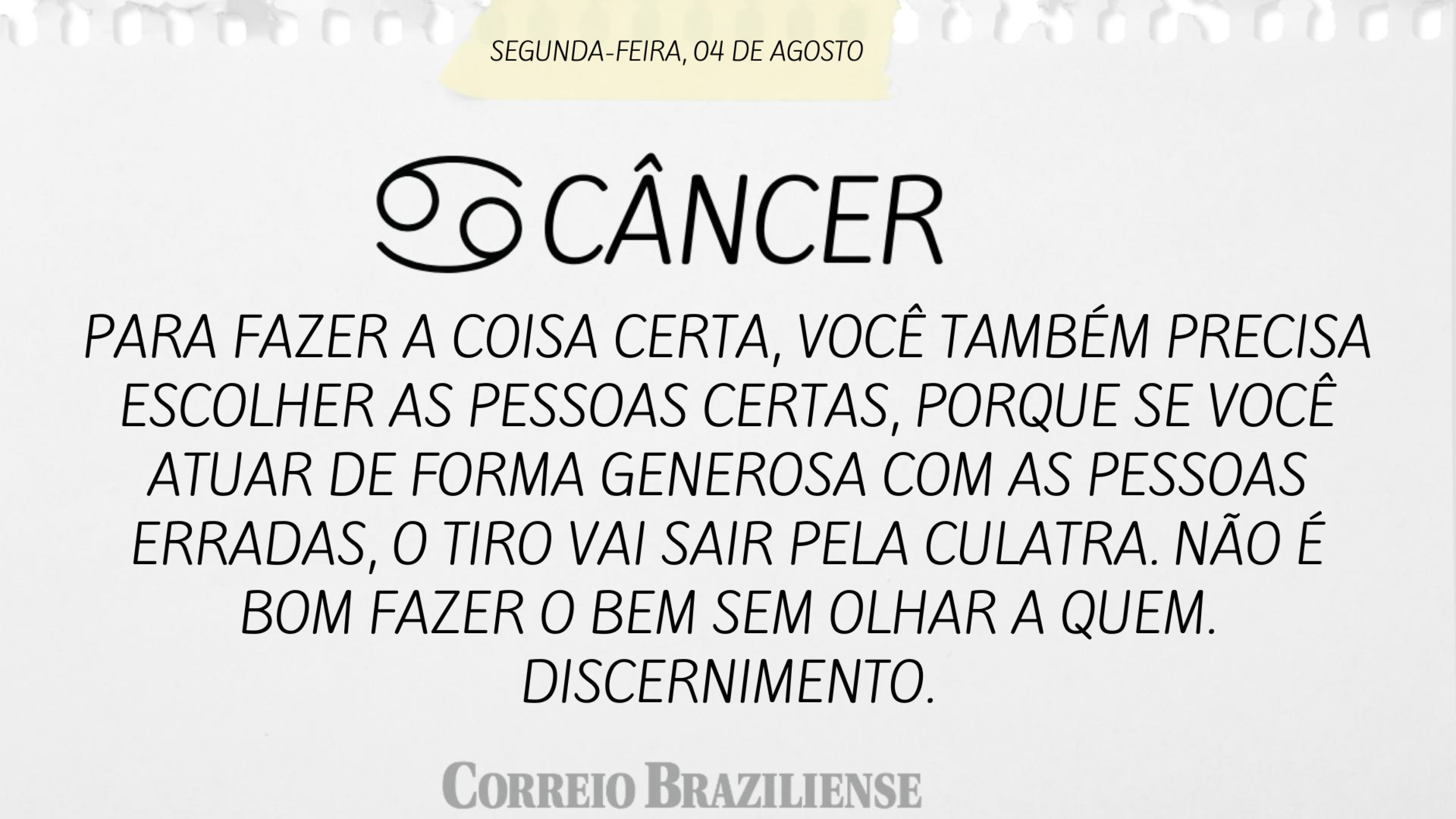 Hor&oacute;scopo desta segunda