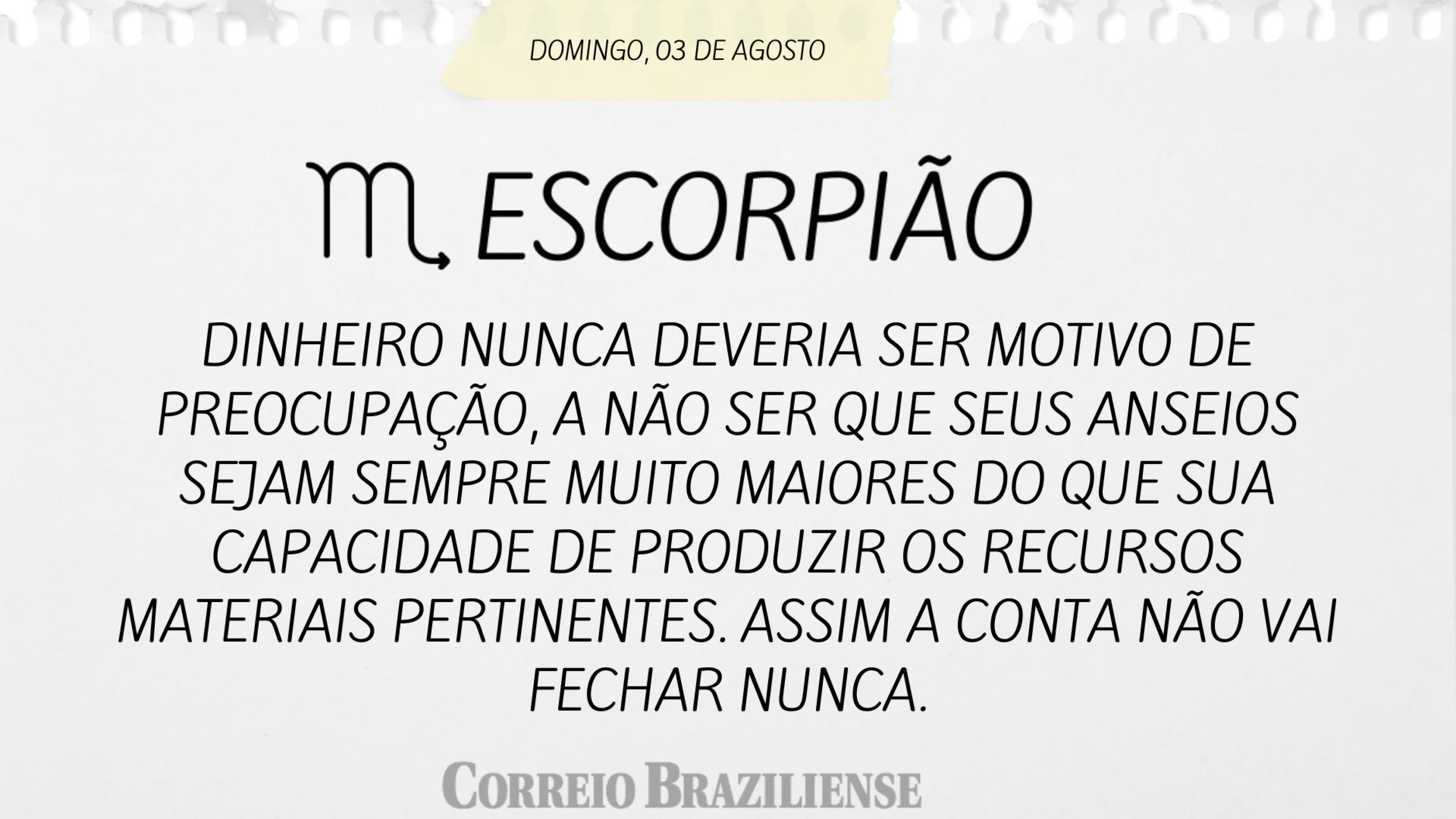 Confira o horóscopo deste domingo