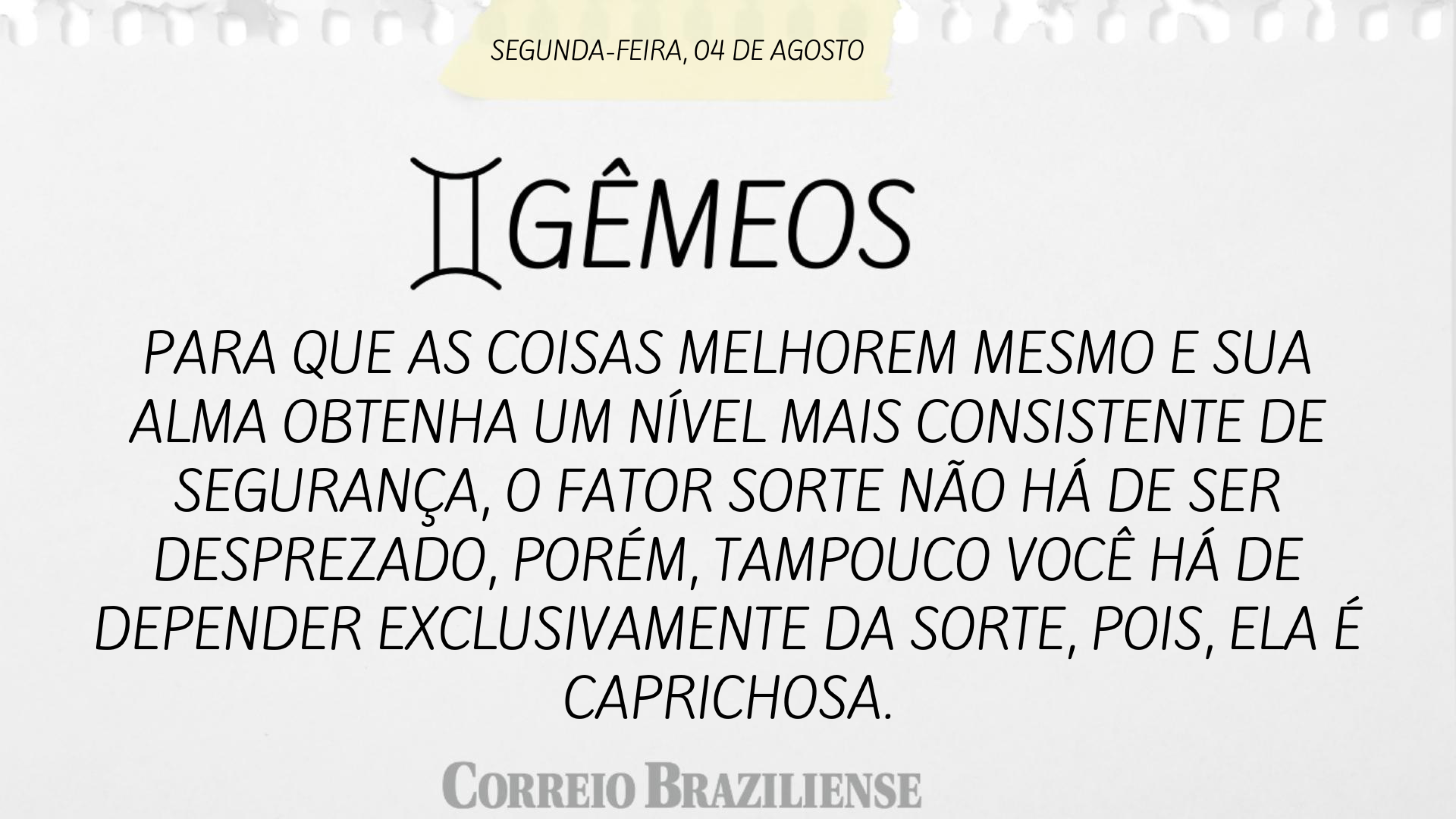 Hor&oacute;scopo desta segunda