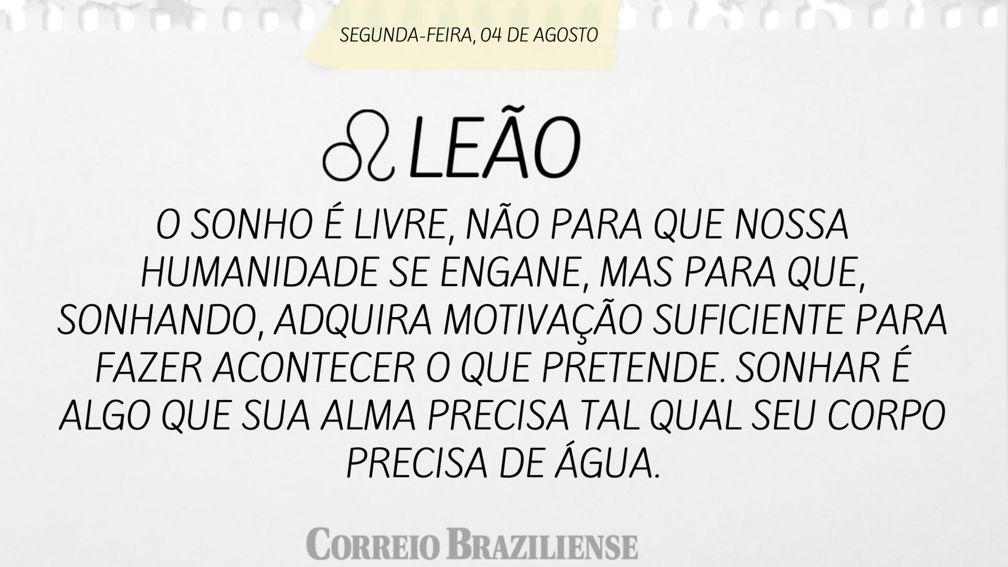 Hor&oacute;scopo desta segunda