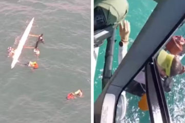 Todos os navegadores da Canoa Havaiana receberam atendimento médico e passam bem, conforme informou a SSPDS -  (crédito:  Secretaria da Segurança Pública-CE)