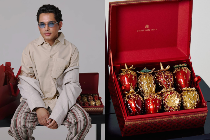 Denilson Lima, criador do morango do amor de luxo -  (crédito: Reprodução/Instagram/@denilsonlimasucrier)