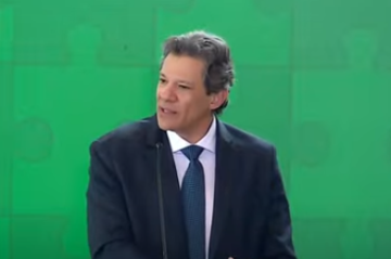Fernando Haddad falou durante a reunião do Conselhão e defendeu otimismo diante da 'situação geopolítica atual' -  (crédito: Reprodução Youtube )